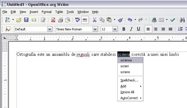 Corector ortografic pentru OpenOffice