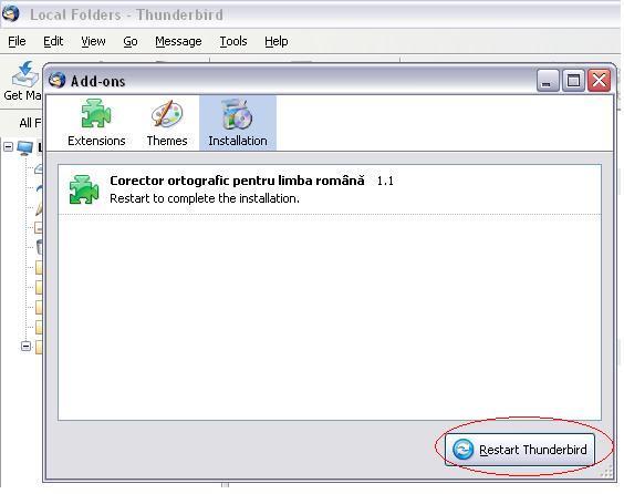 Corector ortografic pentru Thunderbird