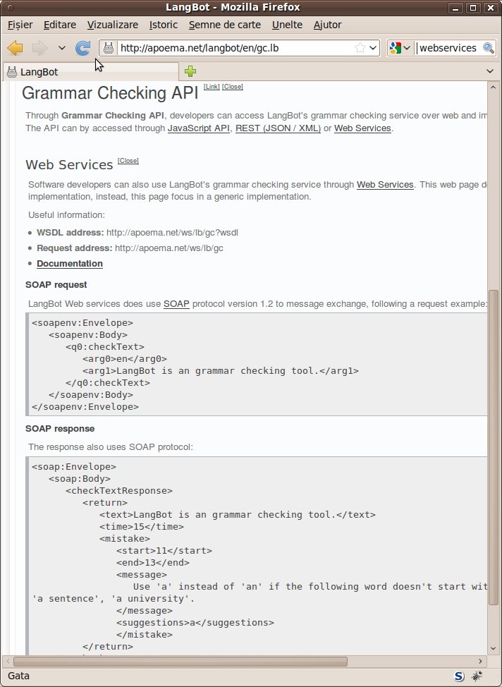 LanguageTool LangBot WebServices