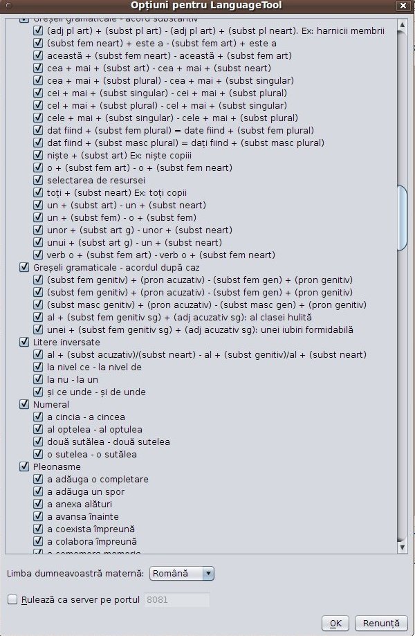 optiuni LanguageTool