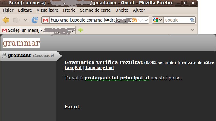 LanguageTool ubiquity exemplu